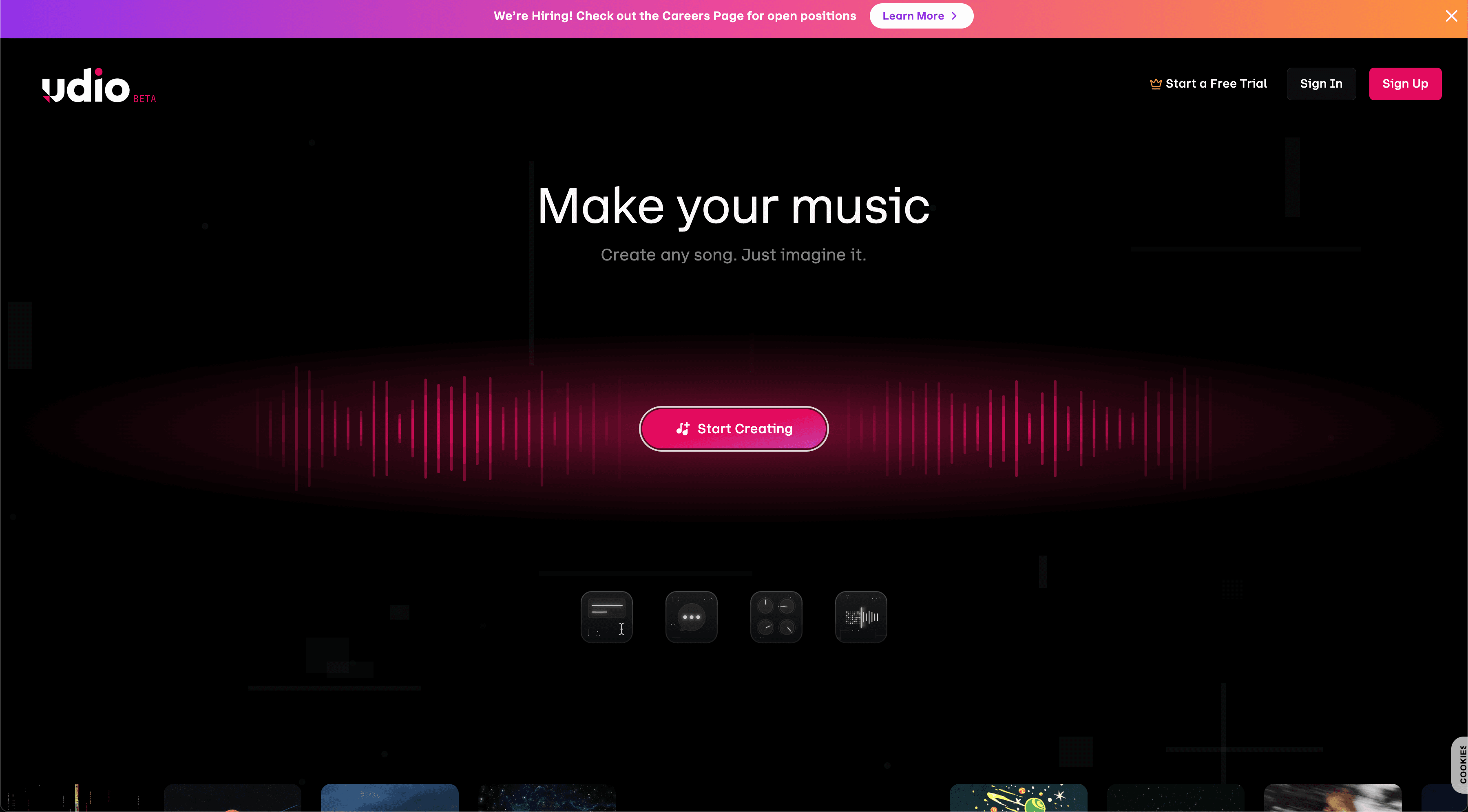 Udio — captura de pantalla
