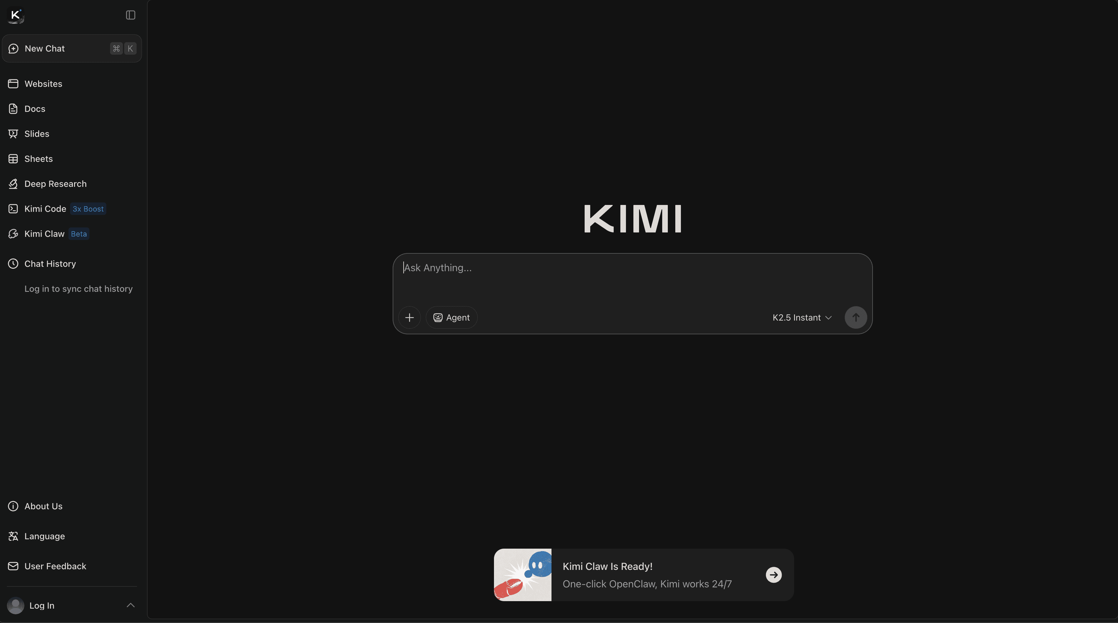Kimi AI — captura de pantalla
