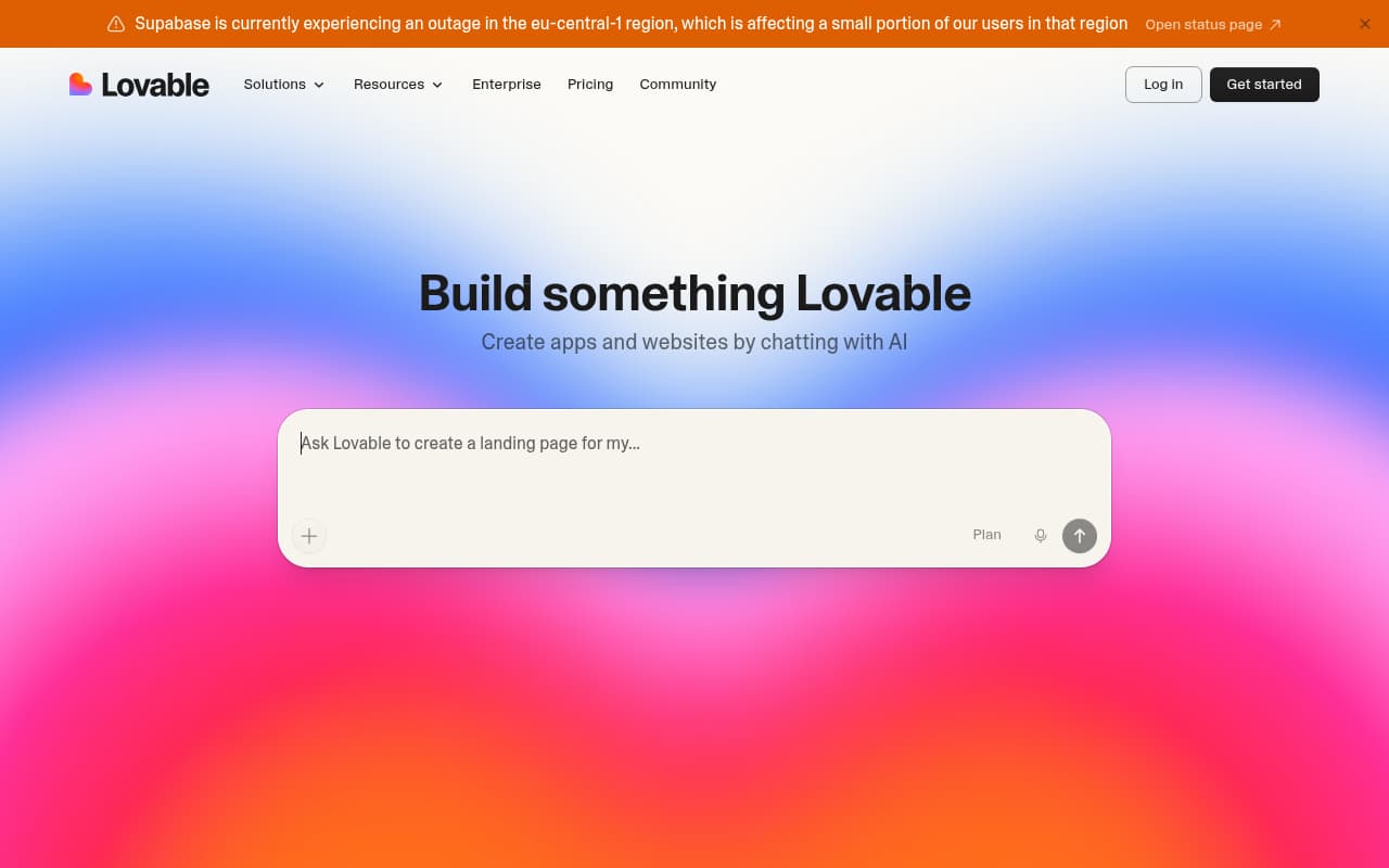 Lovable.dev — captura de pantalla