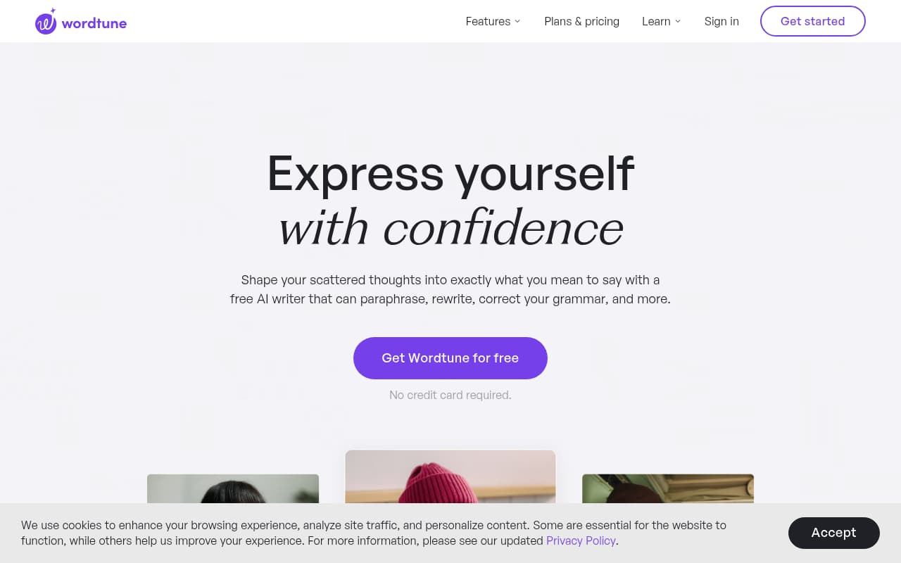 Wordtune — captura de pantalla