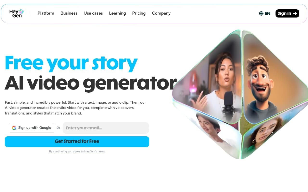 HeyGen — captura de pantalla