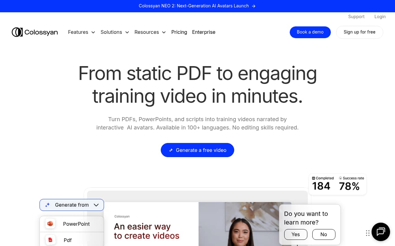 Colossyan Creator — captura de pantalla