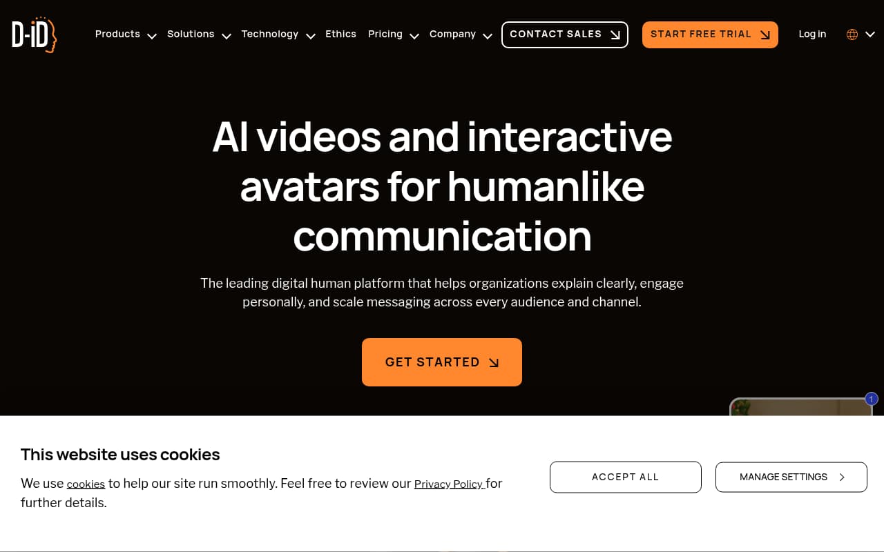 D-ID — captura de pantalla