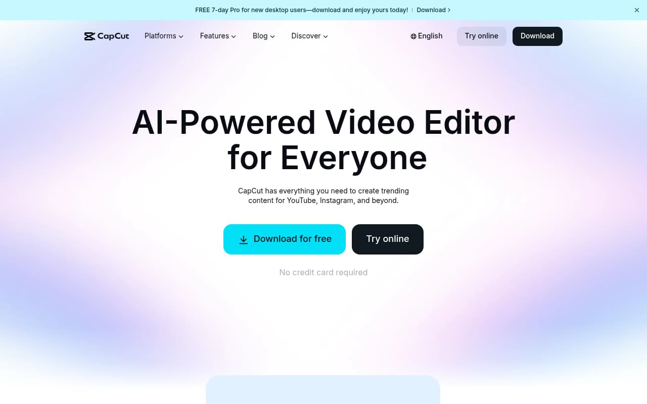 CapCut — captura de pantalla