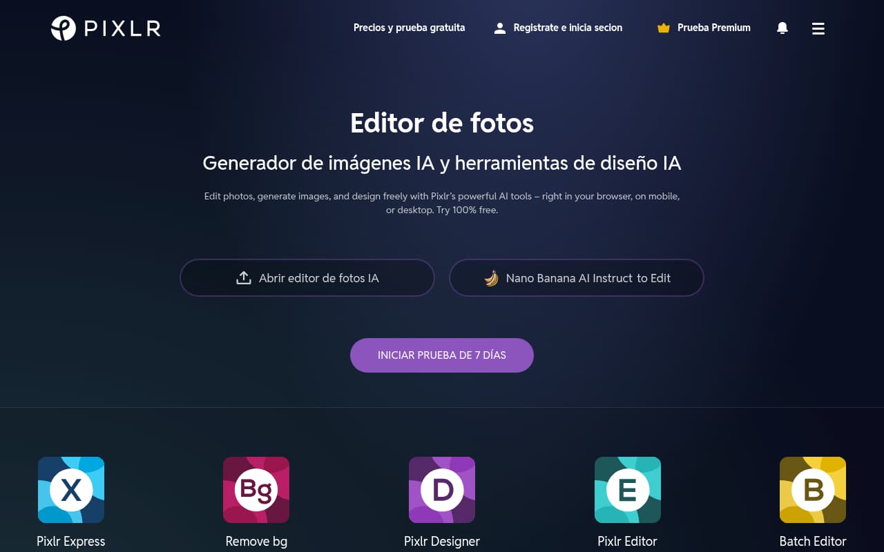 Https:/pixlr.com Pixlr - Editor de fotos con IA | Herramientas IA