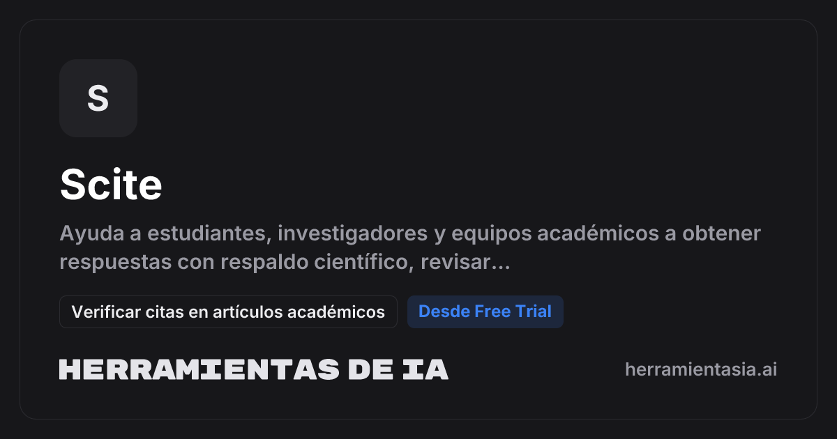 Scite — citas verificadas | Herramientas IA